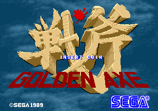 Golden Axe (set 6, US, 8751 317-123A) Title Screen